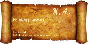 Miskey Antal névjegykártya